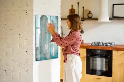 Magnetic dry erase board with a vintage wood frame