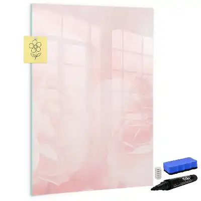 Magnetic writing board with a roses design
