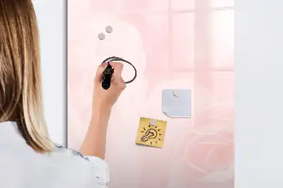 Magnetic writing board with a roses design