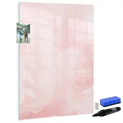 Magnetic writing board with a roses design