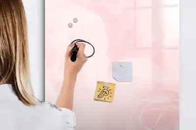 Magnetic writing board with a roses design