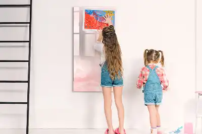 Magnetic writing board with a roses design