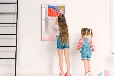 Magnetic writing board with a roses design