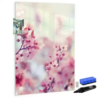 Magnetic dry erase board spring flowers design