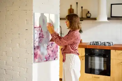 Magnetic dry erase board spring flowers design