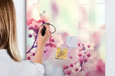 Magnetic dry erase board spring flowers design