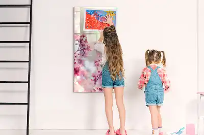 Magnetic dry erase board spring flowers design