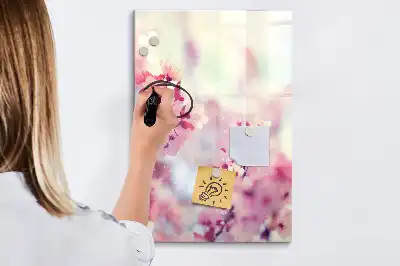 Magnetic dry erase board spring flowers design