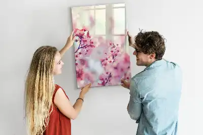 Magnetic dry erase board spring flowers design