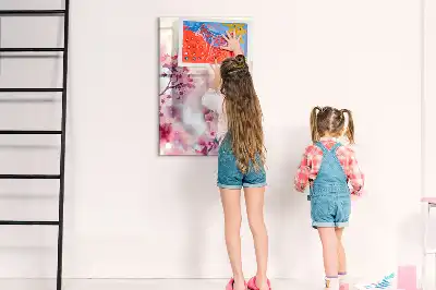 Magnetic dry erase board spring flowers design