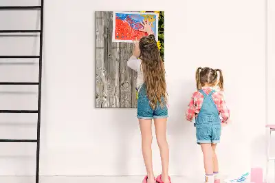 Magnetic writing board with sunflowers on wood print