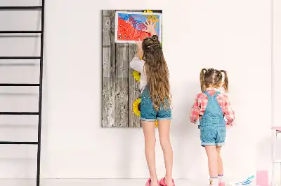 Magnetic writing board with sunflowers on wood print