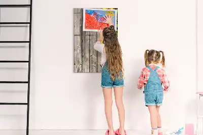 Magnetic writing board with sunflowers on wood print
