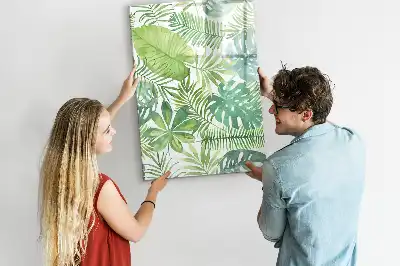 Magnetic dry erase board with watercolor leaves design