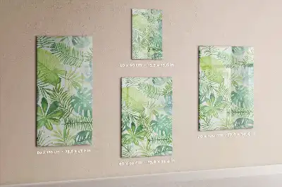 Magnetic dry erase board with watercolor leaves design