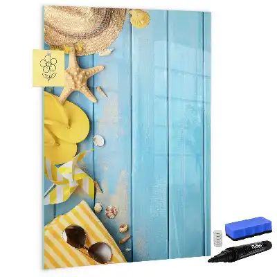 Magnetic writing board beach accessory
