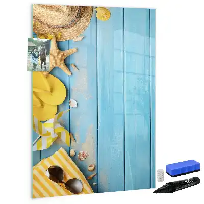 Magnetic writing board beach accessory