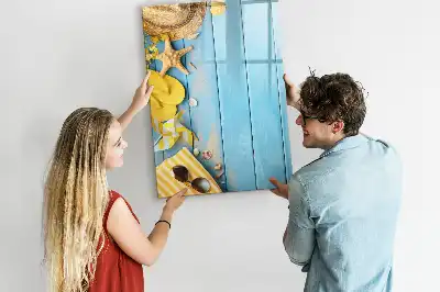 Magnetic writing board beach accessory