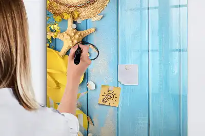 Magnetic writing board beach accessory