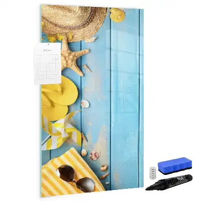 Magnetic writing board beach accessory