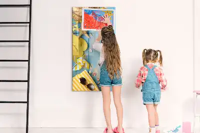 Magnetic writing board beach accessory