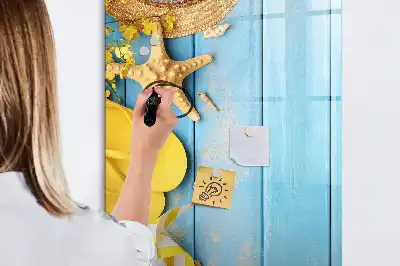 Magnetic writing board beach accessory