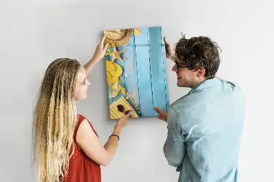 Magnetic writing board beach accessory