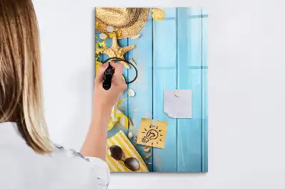 Magnetic writing board beach accessory