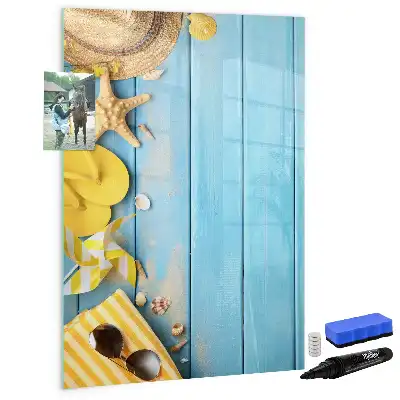 Magnetic writing board beach accessory