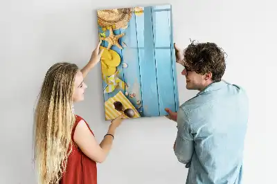 Magnetic writing board beach accessory