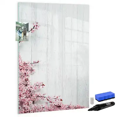 Magnetic dry erase board flowers on wood design