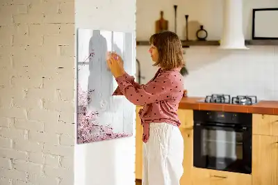 Magnetic dry erase board flowers on wood design