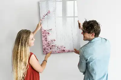 Magnetic dry erase board flowers on wood design