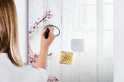 Magnetic dry erase board flowers on wood design