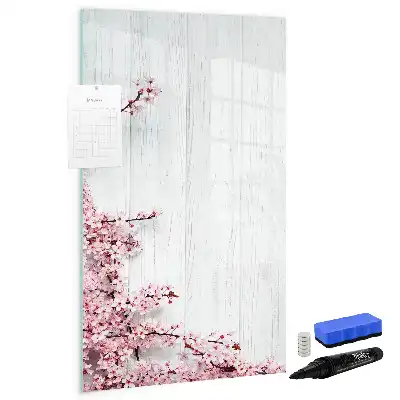 Magnetic dry erase board flowers on wood design