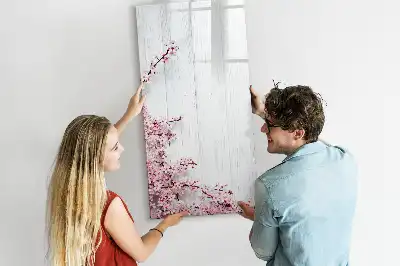 Magnetic dry erase board flowers on wood design