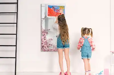 Magnetic dry erase board flowers on wood design