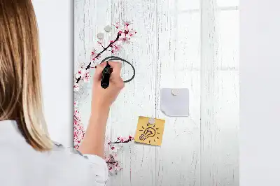 Magnetic dry erase board flowers on wood design