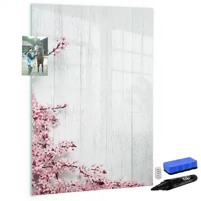 Magnetic dry erase board flowers on wood design