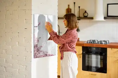 Magnetic dry erase board flowers on wood design