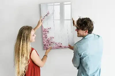 Magnetic dry erase board flowers on wood design