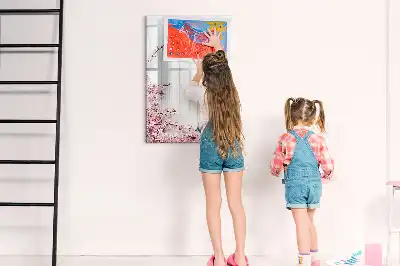 Magnetic dry erase board flowers on wood design