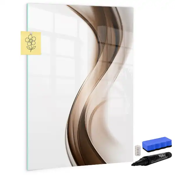 Magnetic writing board with wave abstraction design