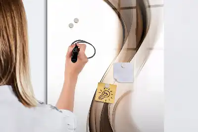 Magnetic writing board with wave abstraction design