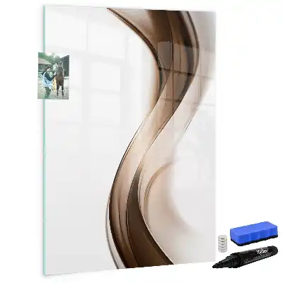 Magnetic writing board with wave abstraction design