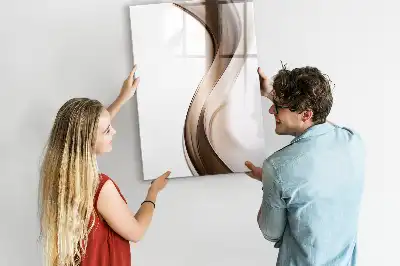 Magnetic writing board with wave abstraction design
