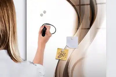 Magnetic writing board with wave abstraction design