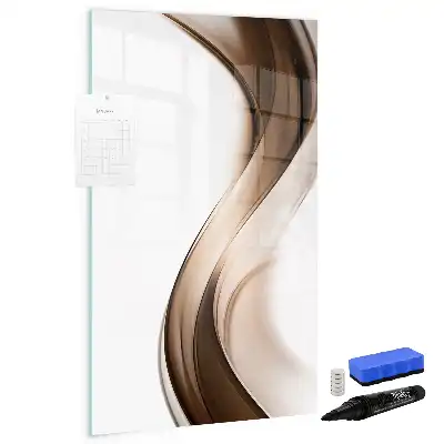 Magnetic writing board with wave abstraction design