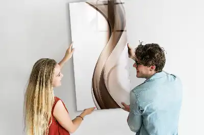 Magnetic writing board with wave abstraction design