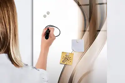 Magnetic writing board with wave abstraction design